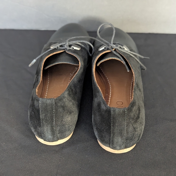 Bueno Black Leather Suede Oxford Flats 10 NWOT Workwear Goth Timeless NEW - Picture 13 of 16